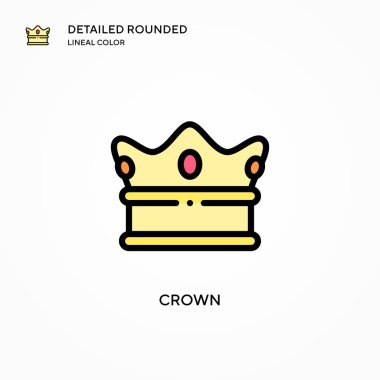 Crown vektör simgesi. Modern vektör illüstrasyon kavramları. Düzenlemesi ve kişiselleştirmesi kolay.