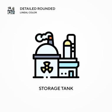 Depolama tankı vektör simgesi. Modern vektör illüstrasyon kavramları. Düzenlemesi ve kişiselleştirmesi kolay.