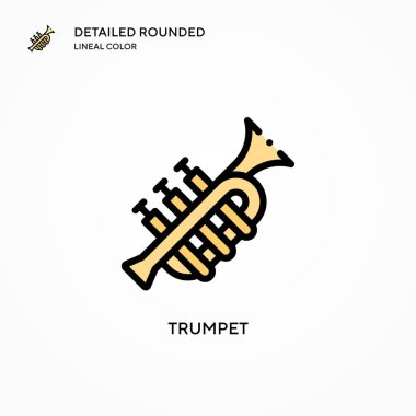 Trompet vektör simgesi. Modern vektör illüstrasyon kavramları. Düzenlemesi ve kişiselleştirmesi kolay.