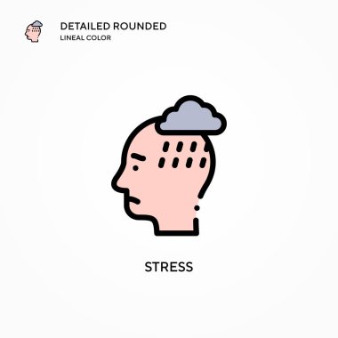 Stres vektör simgesi. Modern vektör illüstrasyon kavramları. Düzenlemesi ve kişiselleştirmesi kolay.