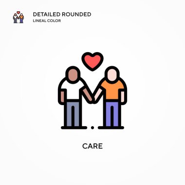 Dikkat vektör simgesi. Modern vektör illüstrasyon kavramları. Düzenlemesi ve kişiselleştirmesi kolay.