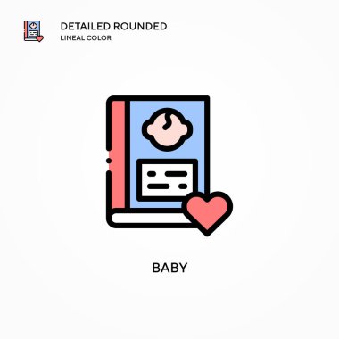 Bebek vektör ikonu. Modern vektör illüstrasyon kavramları. Düzenlemesi ve kişiselleştirmesi kolay.