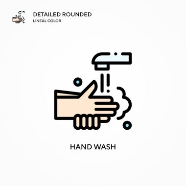 El yıkama vektör simgesi. Modern vektör illüstrasyon kavramları. Düzenlemesi ve kişiselleştirmesi kolay.