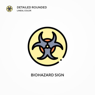 Biyolojik tehlike işareti vektör simgesi. Modern vektör illüstrasyon kavramları. Düzenlemesi ve kişiselleştirmesi kolay.