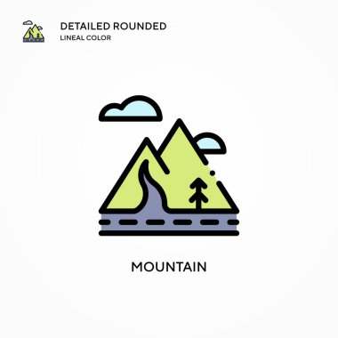 Dağ vektör simgesi. Modern vektör illüstrasyon kavramları. Düzenlemesi ve kişiselleştirmesi kolay.