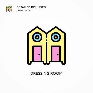 Soyunma odası vektör simgesi. Modern vektör illüstrasyon kavramları. Düzenlemesi ve kişiselleştirmesi kolay.