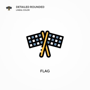 Bayrak vektör simgesi. Modern vektör illüstrasyon kavramları. Düzenlemesi ve kişiselleştirmesi kolay.