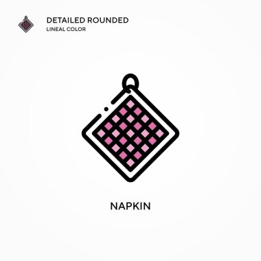 Peçete vektör simgesi. Modern vektör illüstrasyon kavramları. Düzenlemesi ve kişiselleştirmesi kolay.