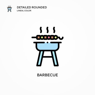 Barbekü vektör simgesi. Modern vektör illüstrasyon kavramları. Düzenlemesi ve kişiselleştirmesi kolay.