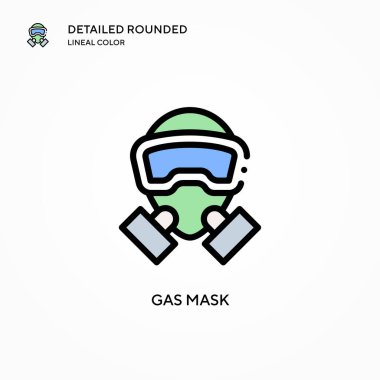 Gaz maskesi vektör simgesi. Modern vektör illüstrasyon kavramları. Düzenlemesi ve kişiselleştirmesi kolay.
