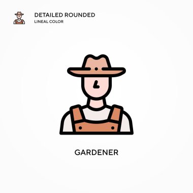 Bahçıvan vektör simgesi. Modern vektör illüstrasyon kavramları. Düzenlemesi ve kişiselleştirmesi kolay.