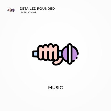 Müzik vektörü simgesi. Modern vektör illüstrasyon kavramları. Düzenlemesi ve kişiselleştirmesi kolay.