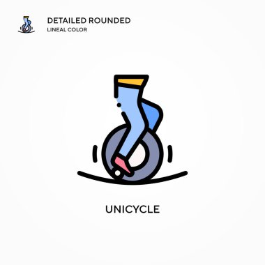 Tek tekerlekli bisiklet vektör simgesi. Modern vektör illüstrasyon kavramları. Düzenlemesi ve kişiselleştirmesi kolay.