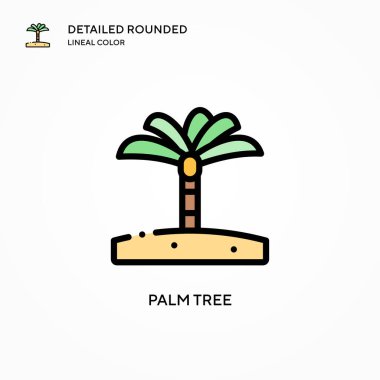 Palmiye ağacı vektör simgesi. Modern vektör illüstrasyon kavramları. Düzenlemesi ve kişiselleştirmesi kolay.