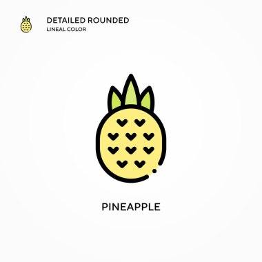 Ananas vektör simgesi. Modern vektör illüstrasyon kavramları. Düzenlemesi ve kişiselleştirmesi kolay.