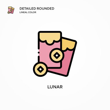 Ay vektör simgesi. Modern vektör illüstrasyon kavramları. Düzenlemesi ve kişiselleştirmesi kolay.