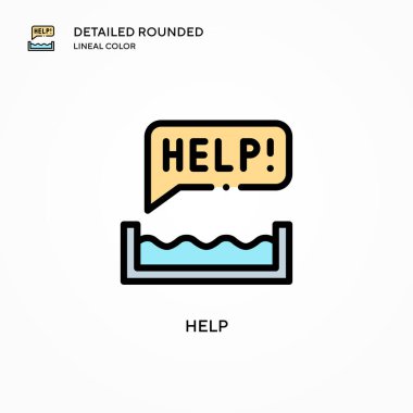 Vektör simgesine yardım et. Modern vektör illüstrasyon kavramları. Düzenlemesi ve kişiselleştirmesi kolay.