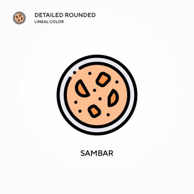Sambar vektör simgesi. Modern vektör illüstrasyon kavramları. Düzenlemesi ve kişiselleştirmesi kolay.