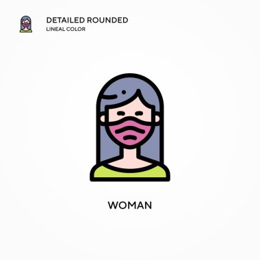 Kadın vektör simgesi. Modern vektör illüstrasyon kavramları. Düzenlemesi ve kişiselleştirmesi kolay.