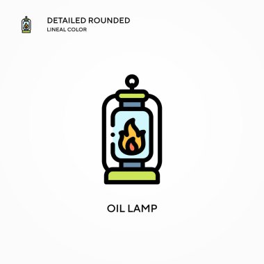 Yağ lambası vektör simgesi. Modern vektör illüstrasyon kavramları. Düzenlemesi ve kişiselleştirmesi kolay.
