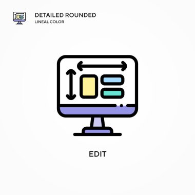 Vektör simgesini düzenle. Modern vektör illüstrasyon kavramları. Düzenlemesi ve kişiselleştirmesi kolay.