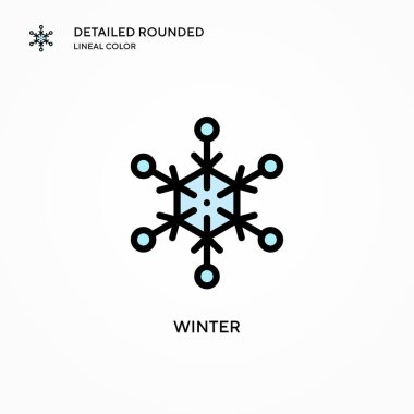 Kış vektör simgesi. Modern vektör illüstrasyon kavramları. Düzenlemesi ve kişiselleştirmesi kolay.
