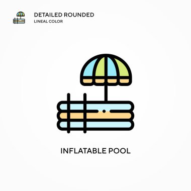 Şişirilebilir havuz vektör simgesi. Modern vektör illüstrasyon kavramları. Düzenlemesi ve kişiselleştirmesi kolay.