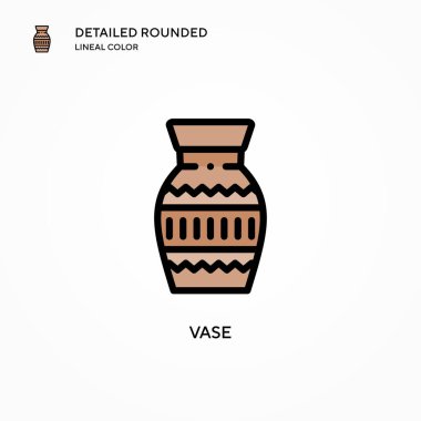 Vazo vektör simgesi. Modern vektör illüstrasyon kavramları. Düzenlemesi ve kişiselleştirmesi kolay.