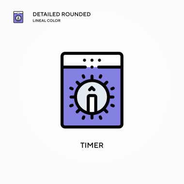 Zamanlayıcı vektör simgesi. Modern vektör illüstrasyon kavramları. Düzenlemesi ve kişiselleştirmesi kolay.
