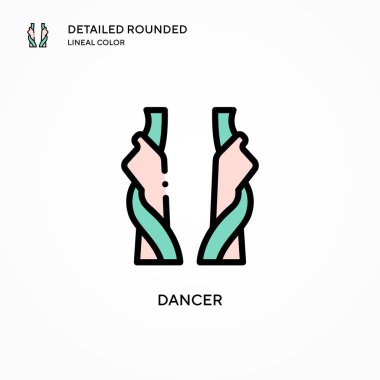 Dansçı vektör simgesi. Modern vektör illüstrasyon kavramları. Düzenlemesi ve kişiselleştirmesi kolay.