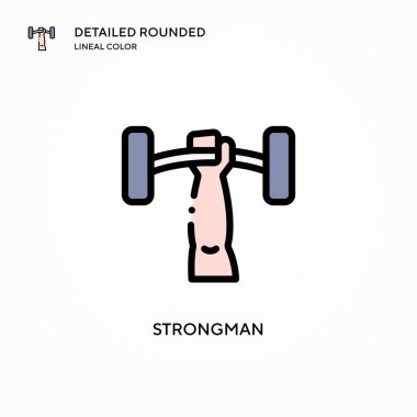 Strongman vektör simgesi. Modern vektör illüstrasyon kavramları. Düzenlemesi ve kişiselleştirmesi kolay.