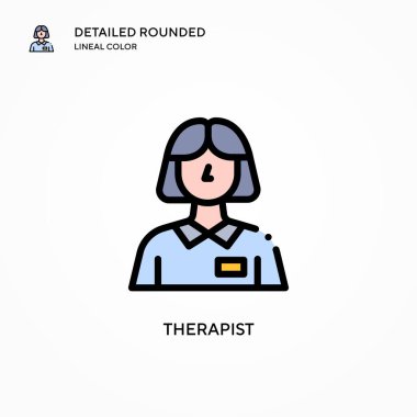 Terapist vektör ikonu. Modern vektör illüstrasyon kavramları. Düzenlemesi ve kişiselleştirmesi kolay.