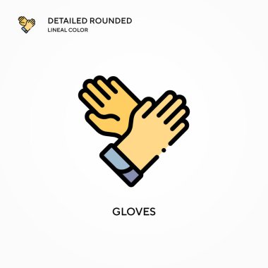 Eldiven vektör simgesi. Modern vektör illüstrasyon kavramları. Düzenlemesi ve kişiselleştirmesi kolay.