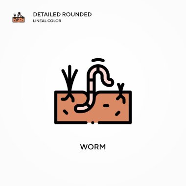 Solucan vektör simgesi. Modern vektör illüstrasyon kavramları. Düzenlemesi ve kişiselleştirmesi kolay.