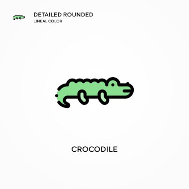 Timsah vektör simgesi. Modern vektör illüstrasyon kavramları. Düzenlemesi ve kişiselleştirmesi kolay.