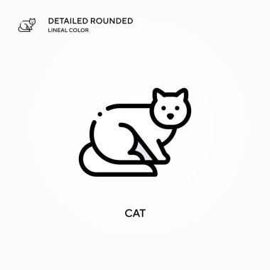 Kedi vektör simgesi. Modern vektör illüstrasyon kavramları. Düzenlemesi ve kişiselleştirmesi kolay.