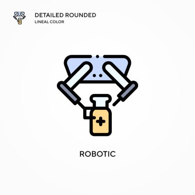 Robot vektör simgesi. Modern vektör illüstrasyon kavramları. Düzenlemesi ve kişiselleştirmesi kolay.