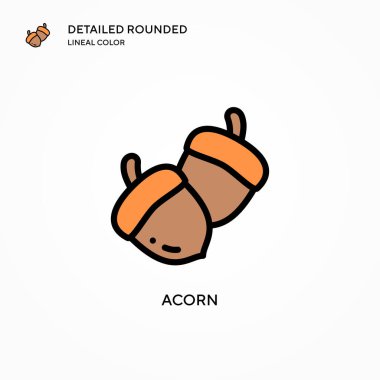 Meşe palamudu ikonu. Modern vektör illüstrasyon kavramları. Düzenlemesi ve kişiselleştirmesi kolay.