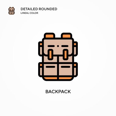 Sırt çantası vektör simgesi. Modern vektör illüstrasyon kavramları. Düzenlemesi ve kişiselleştirmesi kolay.