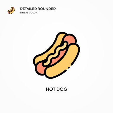 Hot dog vektör simgesi. Modern vektör illüstrasyon kavramları. Düzenlemesi ve kişiselleştirmesi kolay.