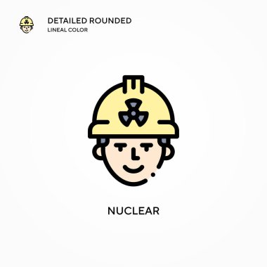 Nükleer vektör simgesi. Modern vektör illüstrasyon kavramları. Düzenlemesi ve kişiselleştirmesi kolay.