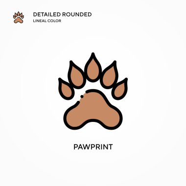 Pawprint vektör simgesi. Modern vektör illüstrasyon kavramları. Düzenlemesi ve kişiselleştirmesi kolay.