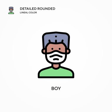 Erkek vektör simgesi. Modern vektör illüstrasyon kavramları. Düzenlemesi ve kişiselleştirmesi kolay.