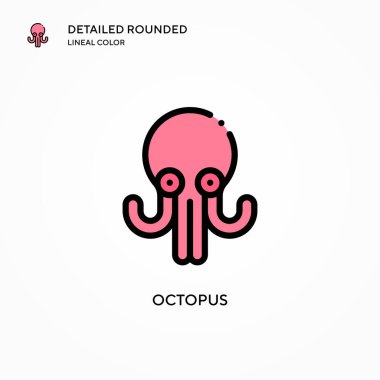 Ahtapot vektör simgesi. Modern vektör illüstrasyon kavramları. Düzenlemesi ve kişiselleştirmesi kolay.