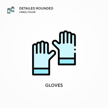 Eldiven vektör simgesi. Modern vektör illüstrasyon kavramları. Düzenlemesi ve kişiselleştirmesi kolay.