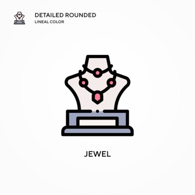 Mücevher vektör simgesi. Modern vektör illüstrasyon kavramları. Düzenlemesi ve kişiselleştirmesi kolay.