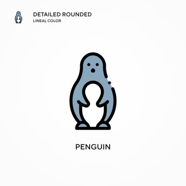 Penguen vektör simgesi. Modern vektör illüstrasyon kavramları. Düzenlemesi ve kişiselleştirmesi kolay.