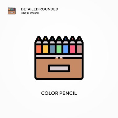 Renkli kalem vektör simgesi. Modern vektör illüstrasyon kavramları. Düzenlemesi ve kişiselleştirmesi kolay.