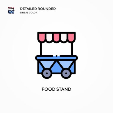 Yemek büfesi vektör simgesi. Modern vektör illüstrasyon kavramları. Düzenlemesi ve kişiselleştirmesi kolay.