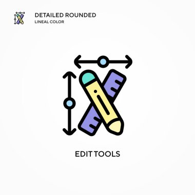 Araç vektör simgesini düzenle. Modern vektör illüstrasyon kavramları. Düzenlemesi ve kişiselleştirmesi kolay.